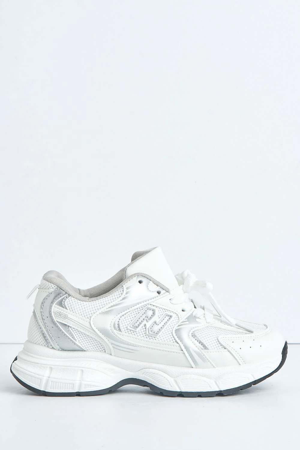 Nina Patterned Chunky Sole Trainers in White - Image 5