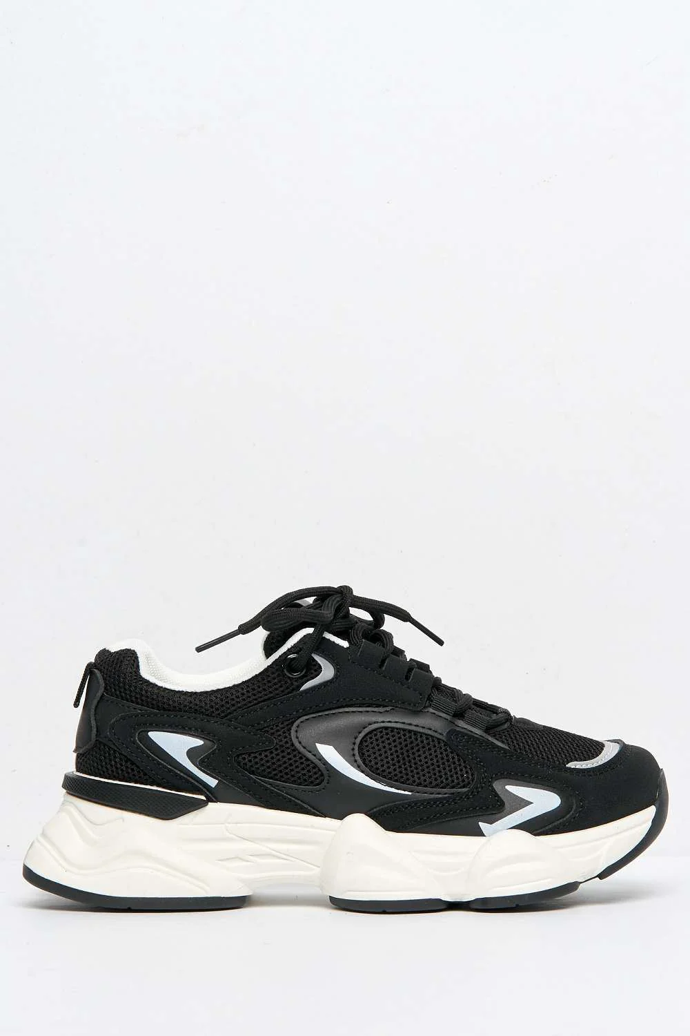 Paola Chunky Sole Lace-Up Trainers in Black - Image 5
