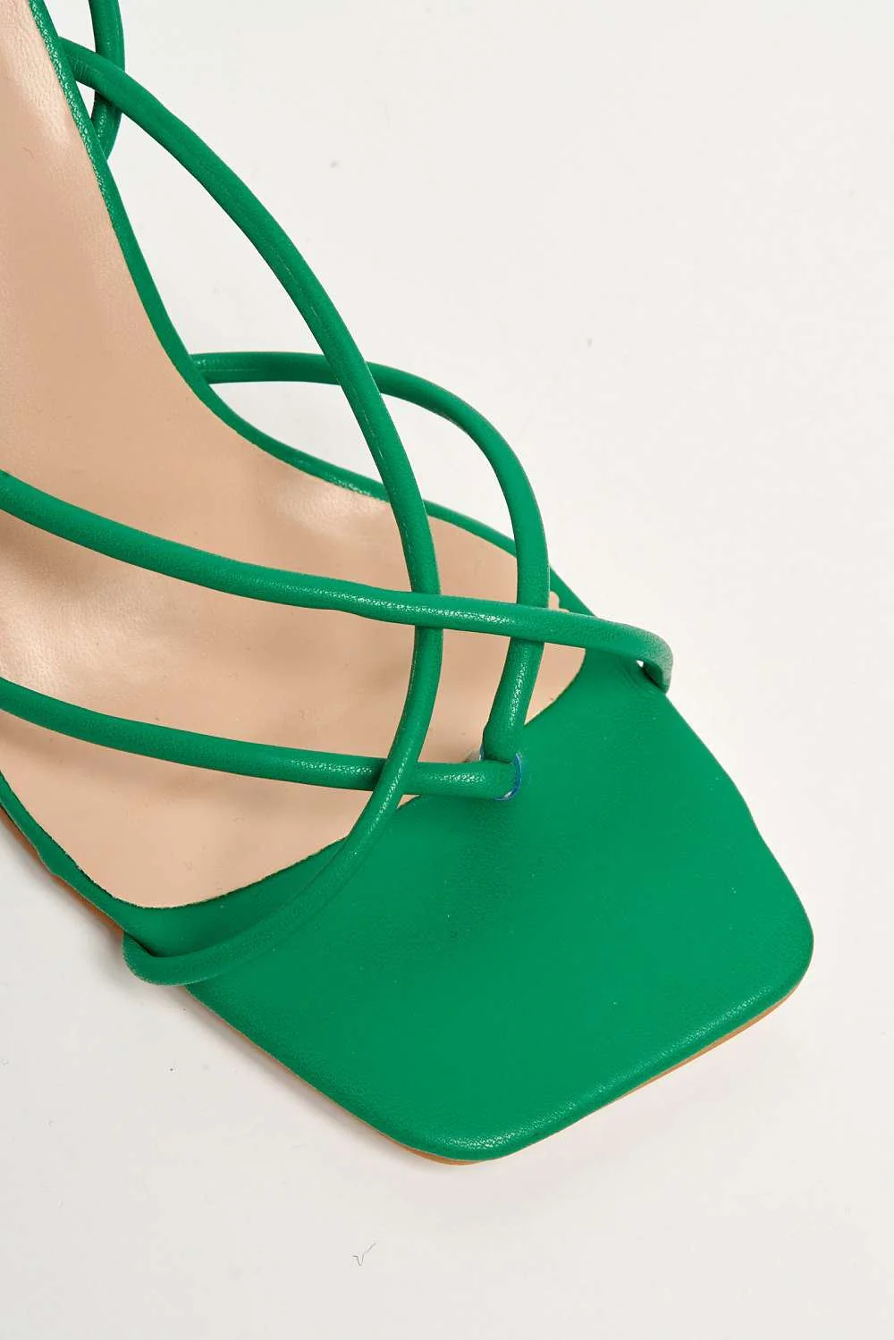 Patras Tie Up Strappy Block Heel Sandal in Green - Image 5