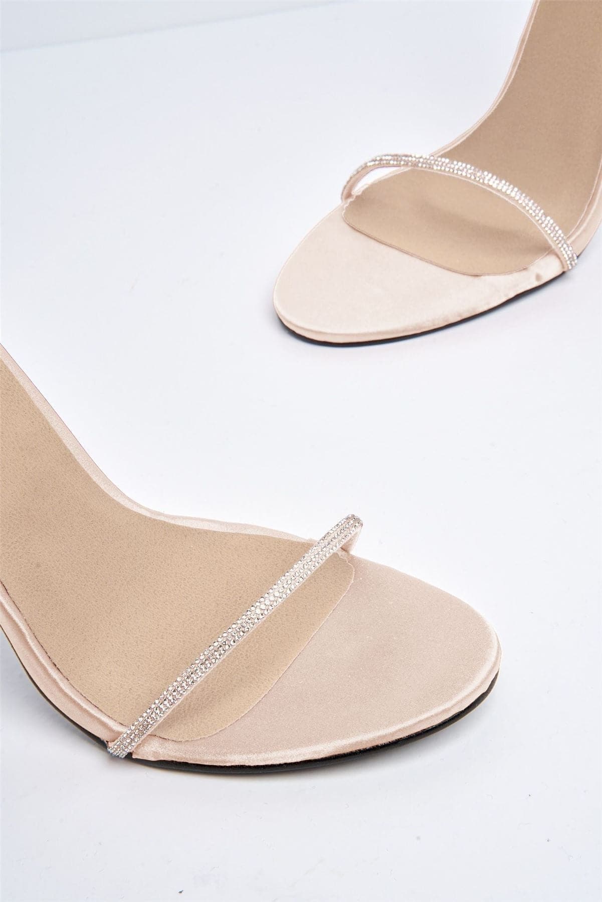 Paula Diamante Straps Lace-up Heels in Champagne - Image 5