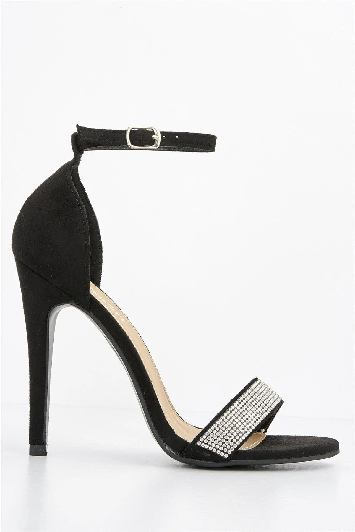 Esha Diamante Band Ankle-strap Heels in Black Mesh - Image 6