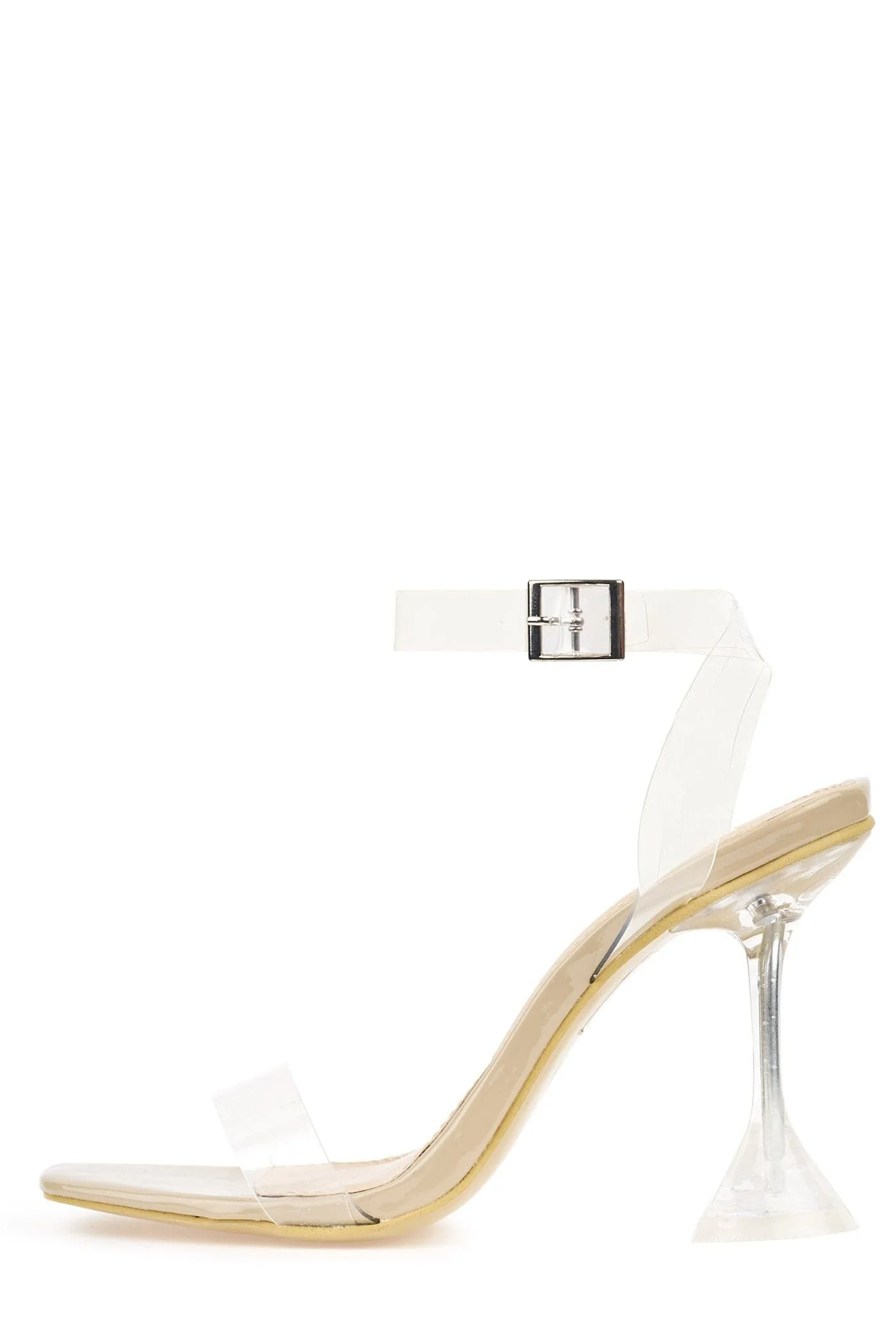 Cassie Perspex Spool Heel Sandal in Nude - Image 5