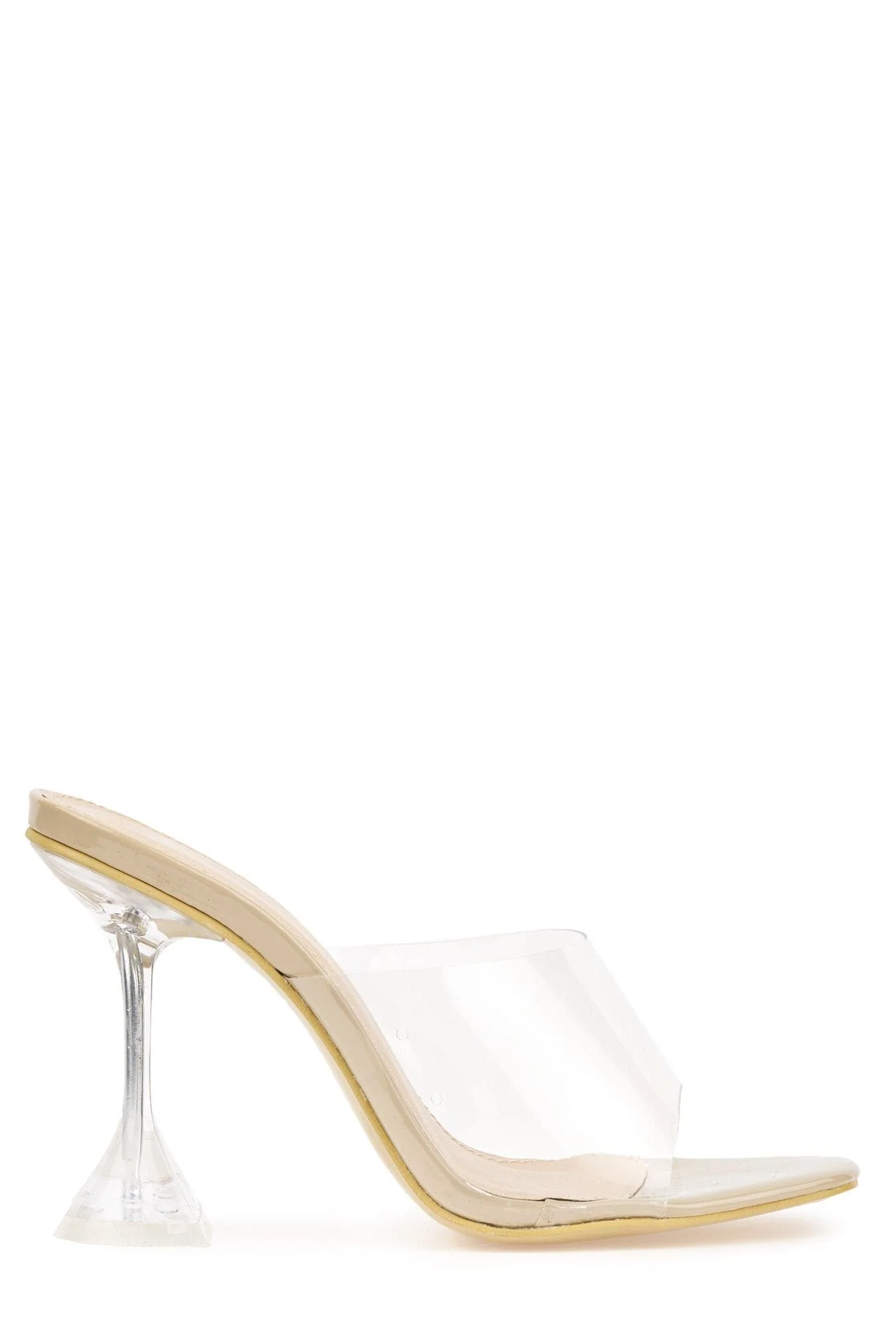 Bethan Perspex Spool Heel Mule in Nude - Image 4