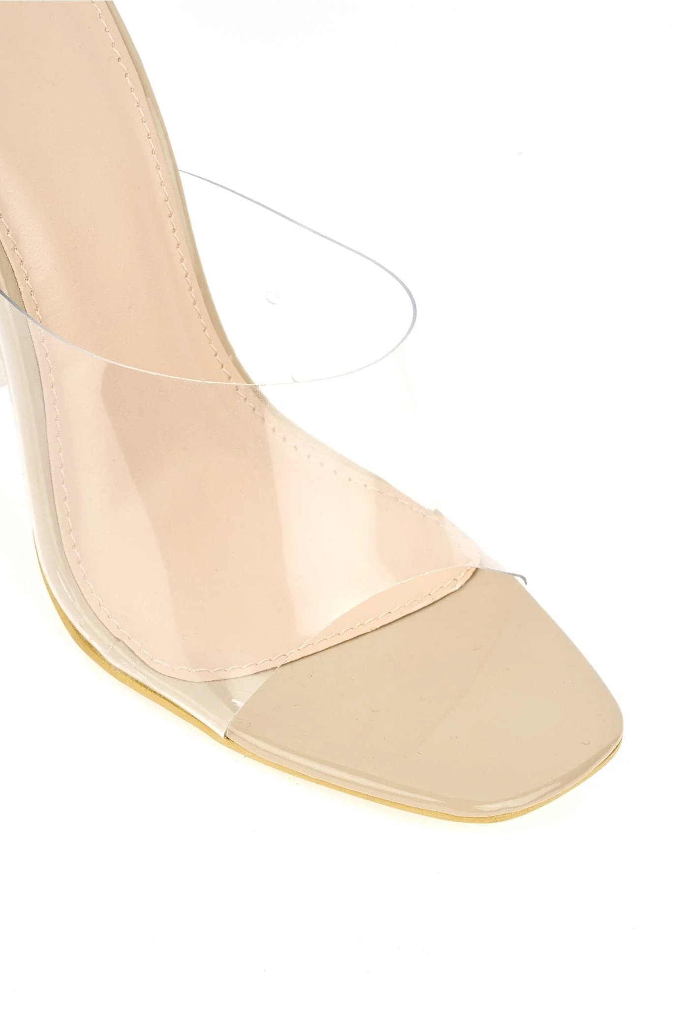 Bethan Perspex Spool Heel Mule in Nude - Image 6