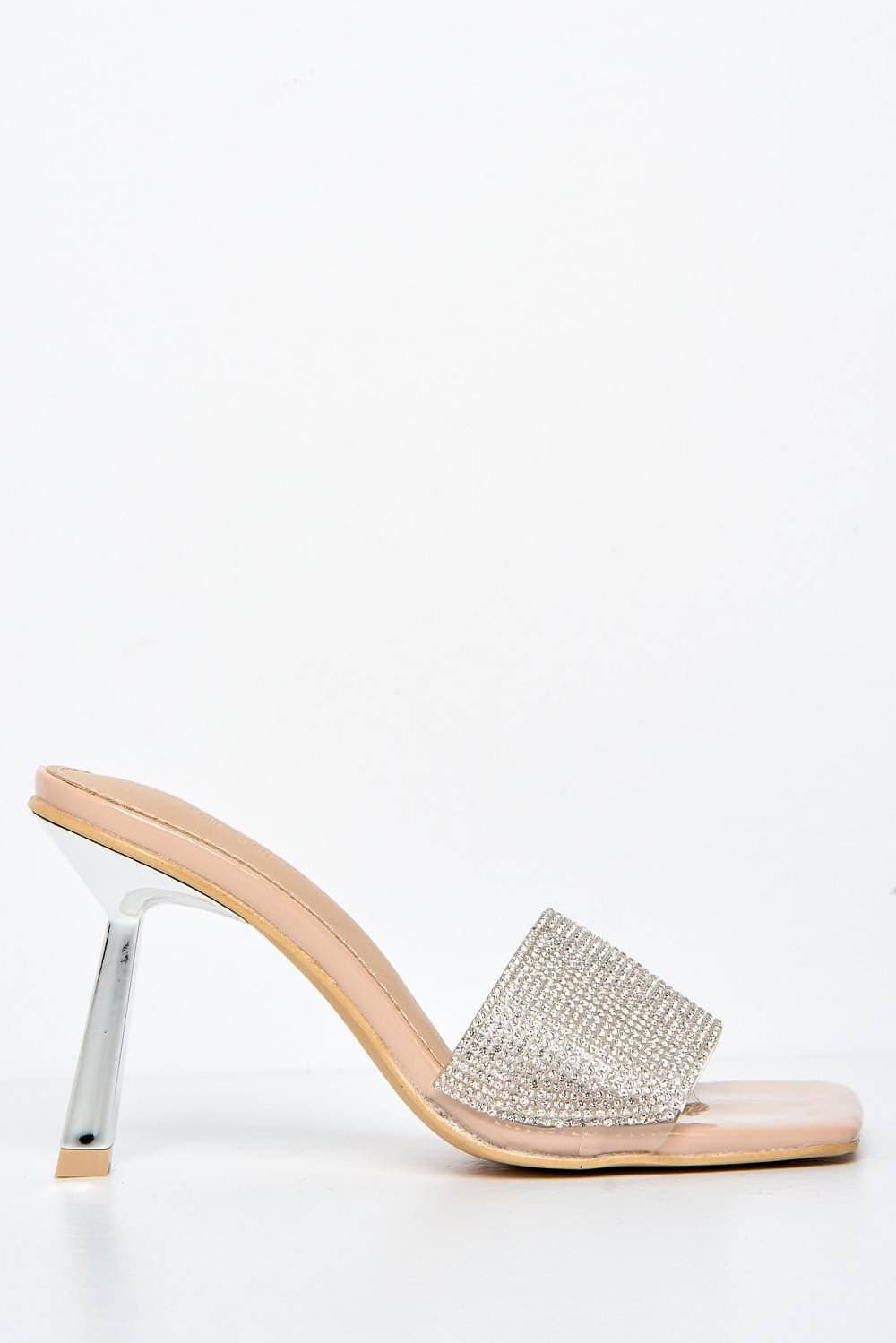 Porto Diamante Band Slanted Heel Mule in Nude - Image 5
