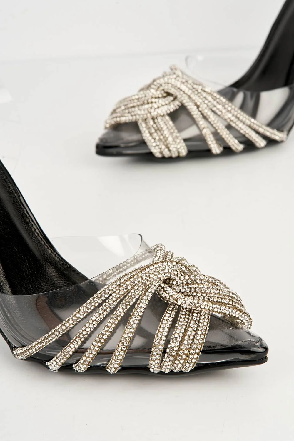 Princezza Diamante Embellished Pointed-Toe Court Shoes in Black - Image 5