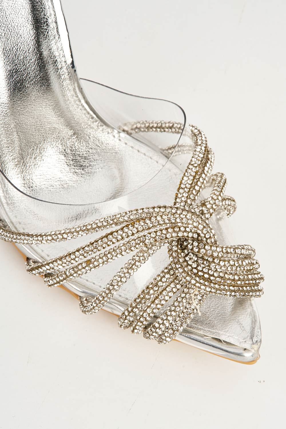 Princezza Diamante Embellished Pointed-Toe Court Shoes in Silver - Image 6