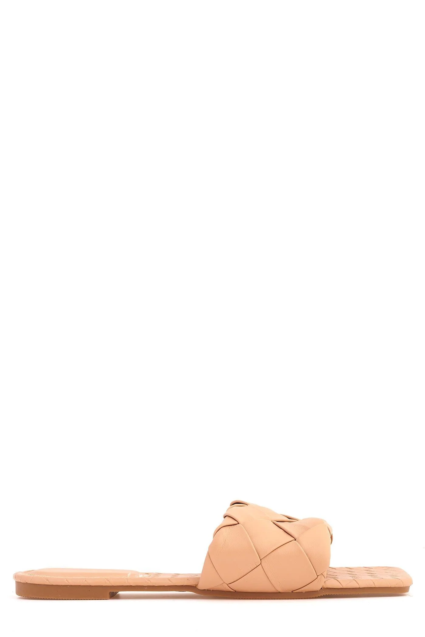 Raffia Crossover Plait Band Slider in Nude - Image 5