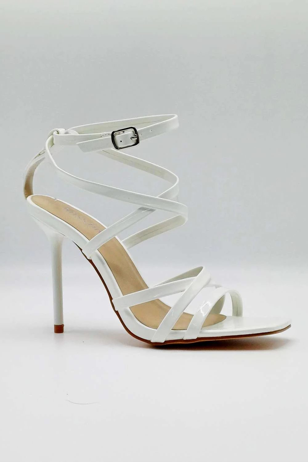 Reeba Strappy High Heel Sandals in White - Image 2