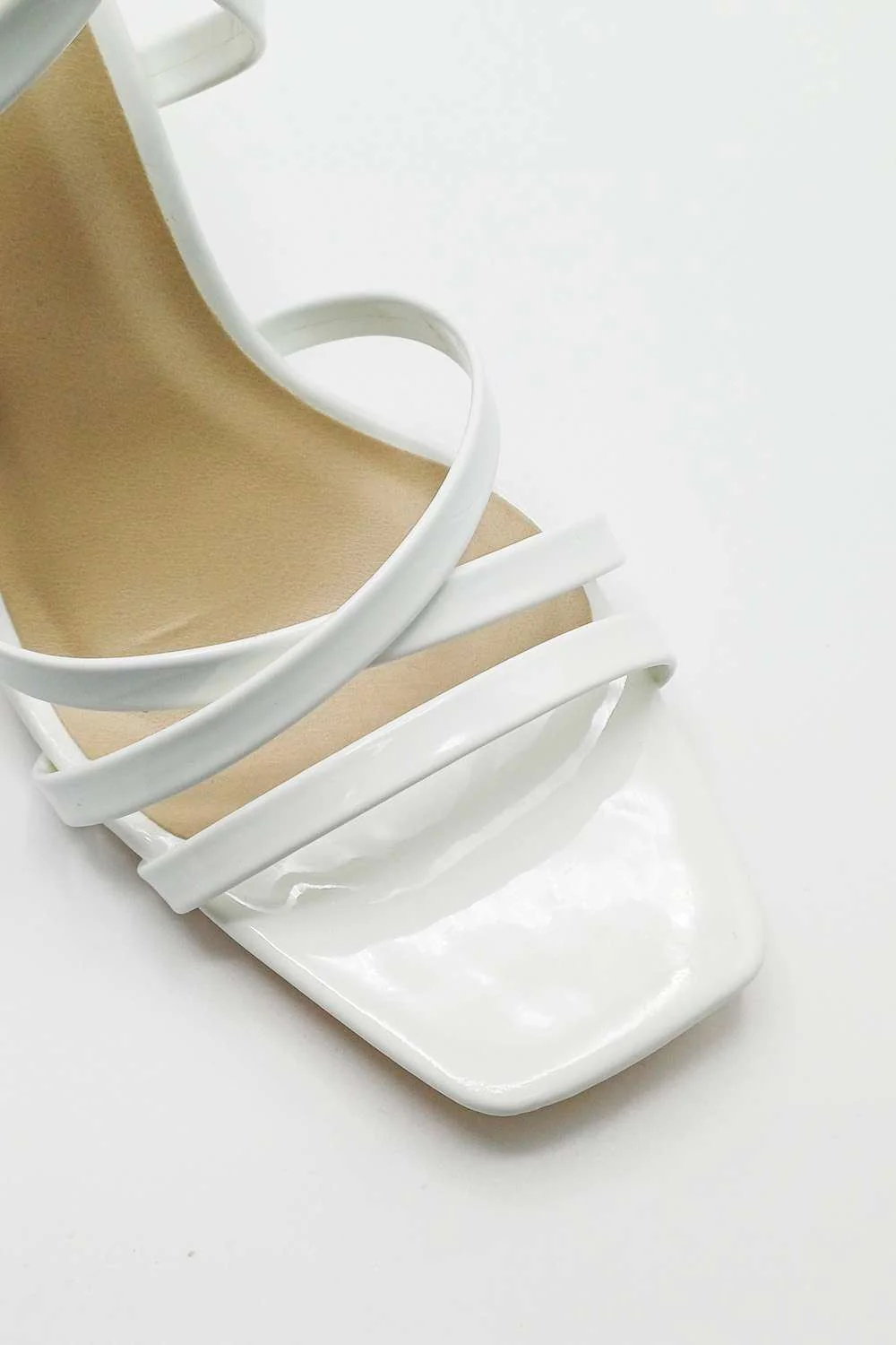 Reeba Strappy High Heel Sandals in White - Image 3
