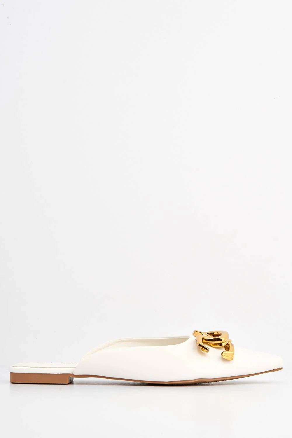 Regina Backless Loafer Sliders in White - Image 4