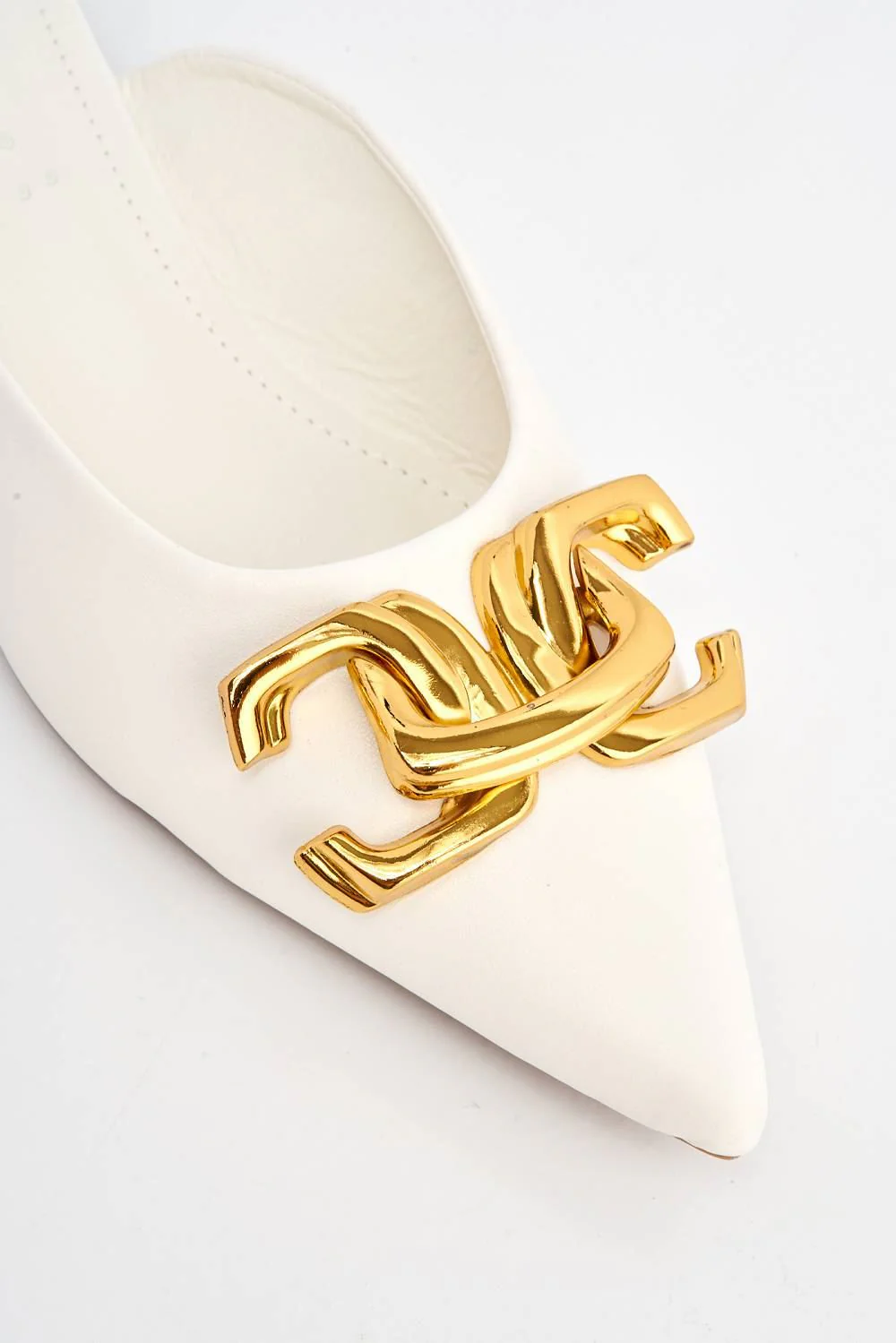 Regina Backless Loafer Sliders in White - Image 6