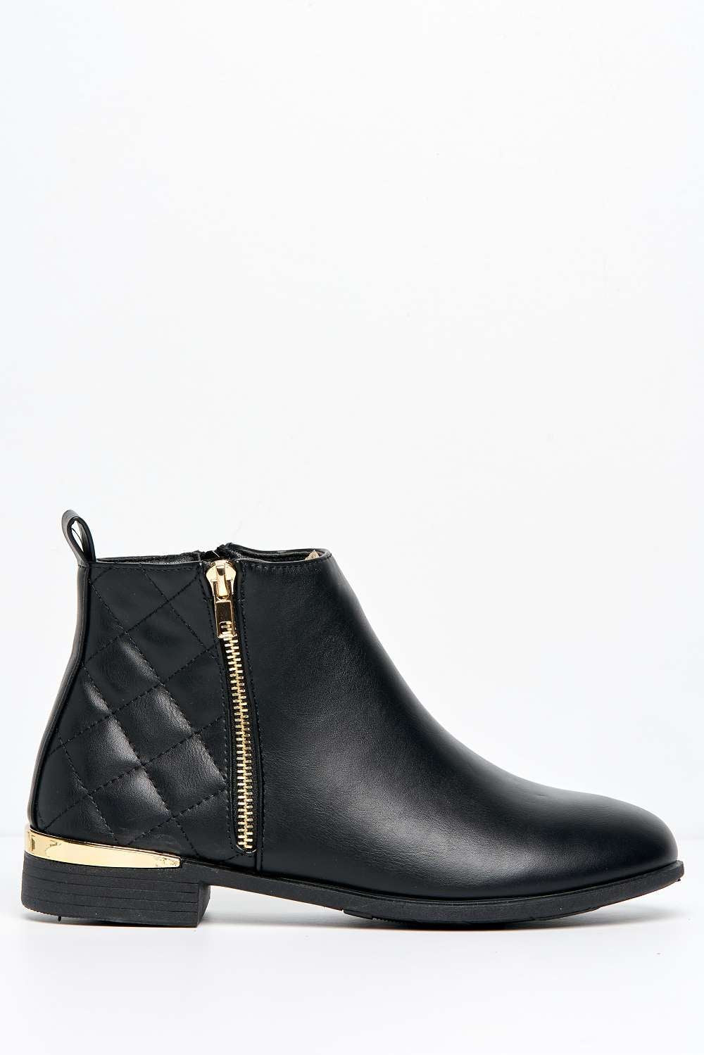 Riva Low Block Heel Ankle Boots in Black Matt - Image 5