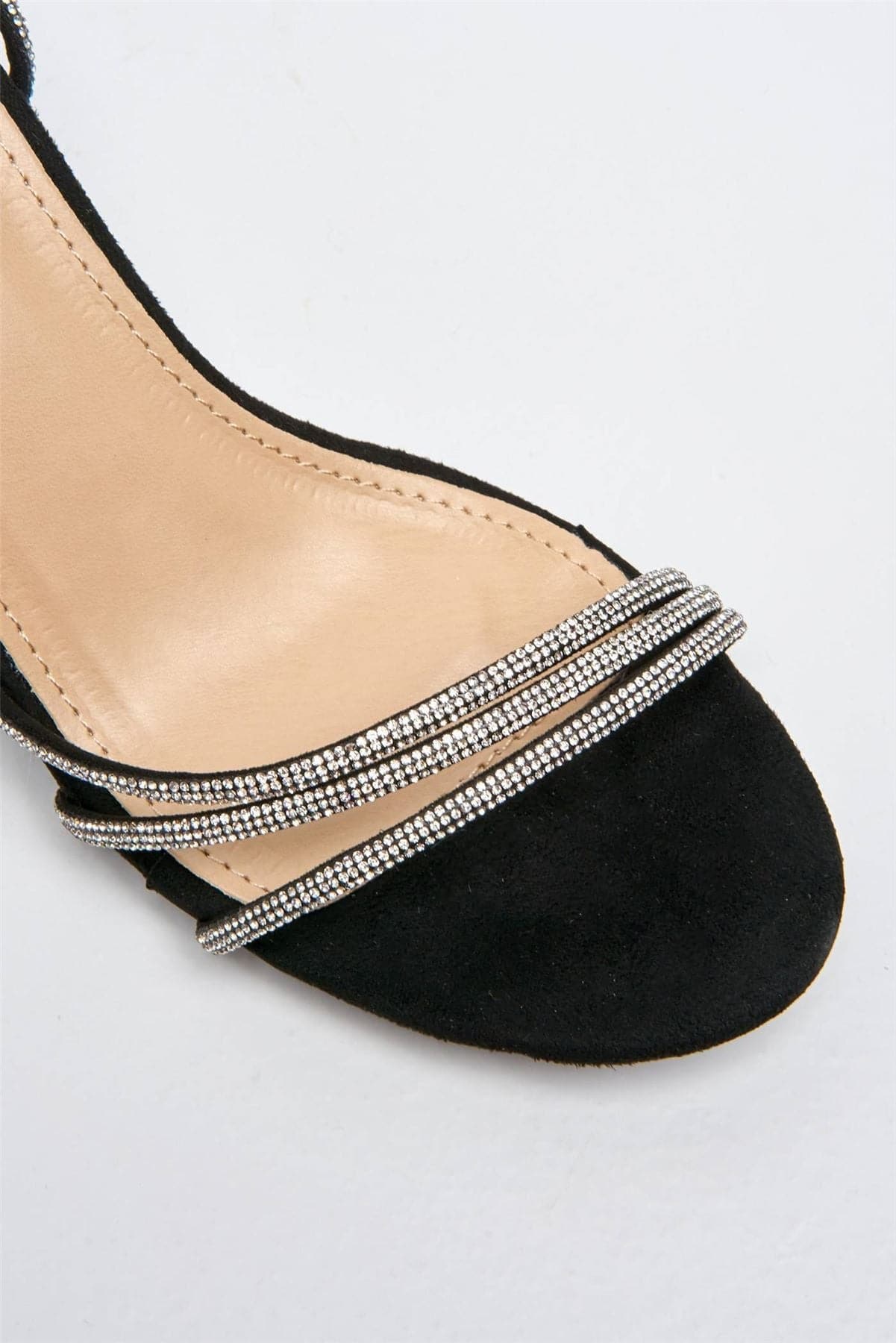 Roma Diamante Detailed Strap Block Heels in Black - Image 6