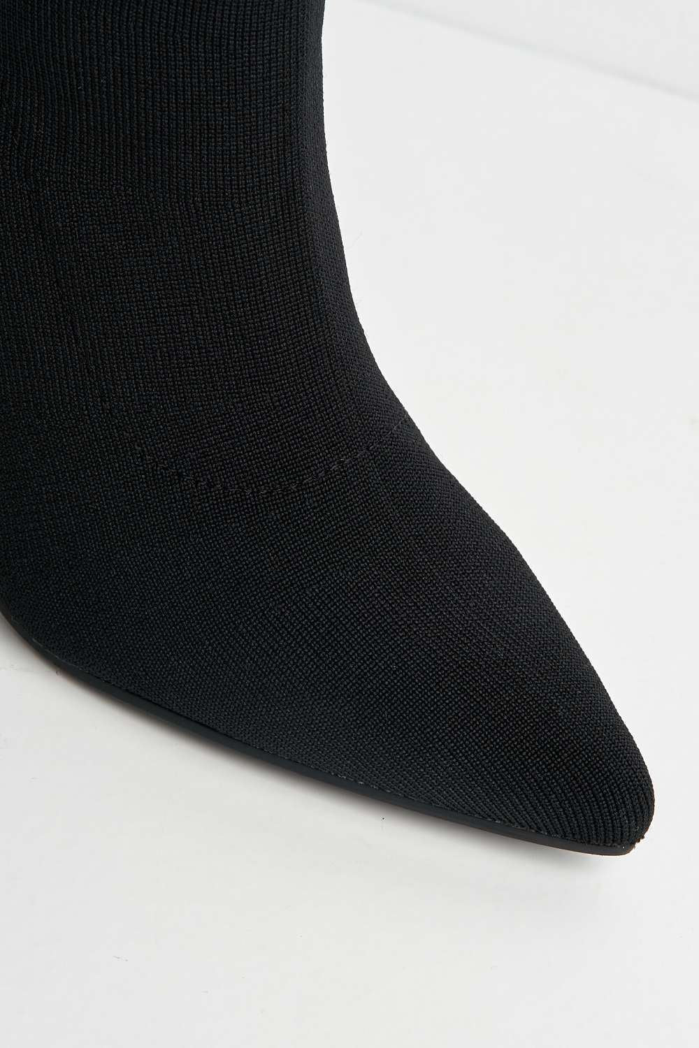 Runa Pointed Toe Heeled Sock Boots in Black - Image 6