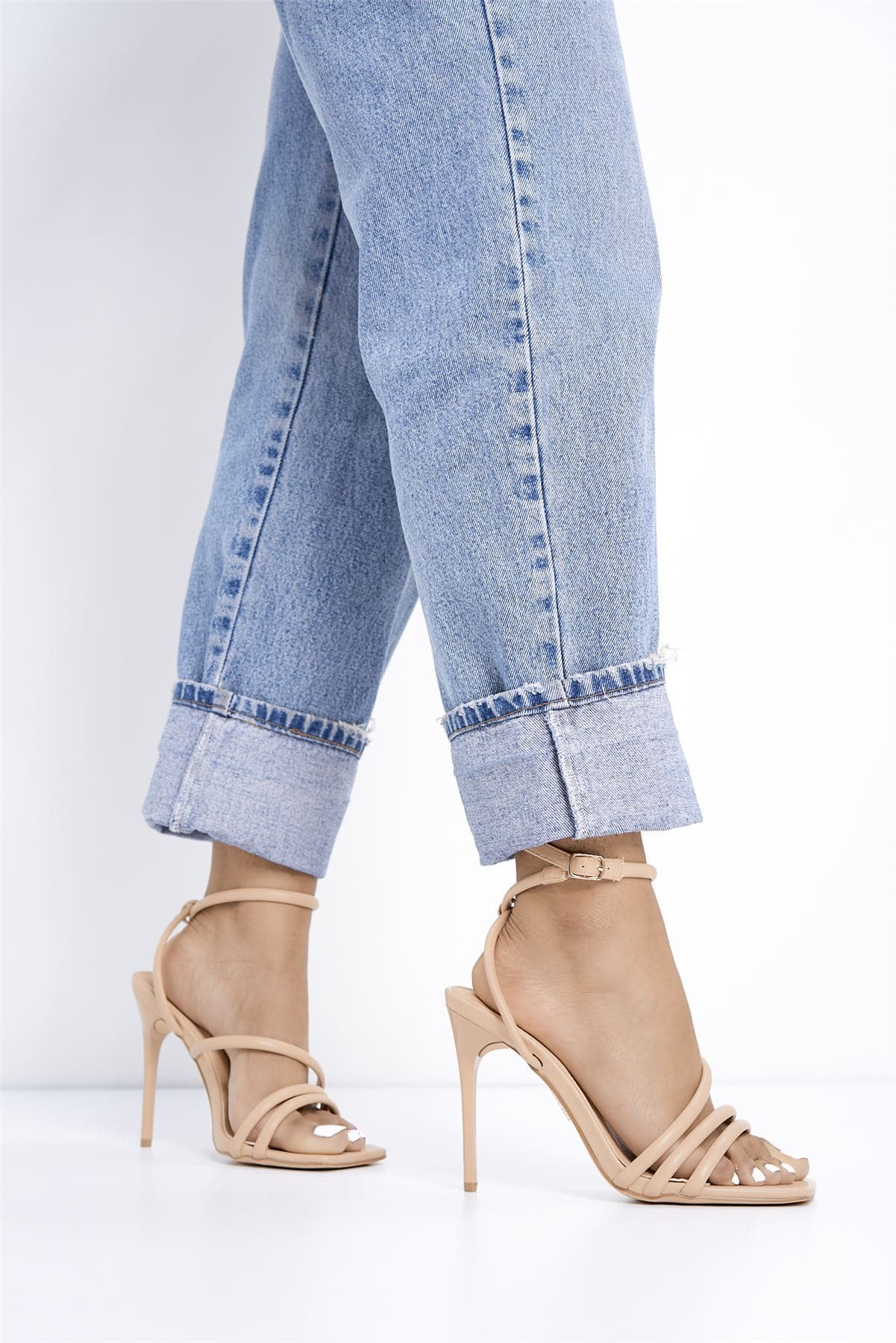 Rylee Strappy Heeled Sandal in Nude - Image 3