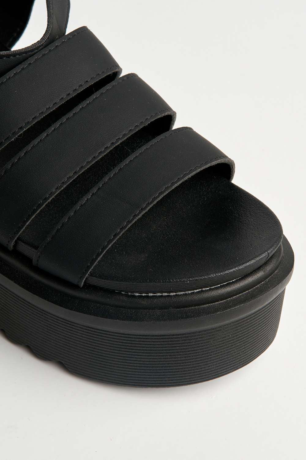 Sannie Flatform Ankle Strap Sandals in Black Matt - Image 6