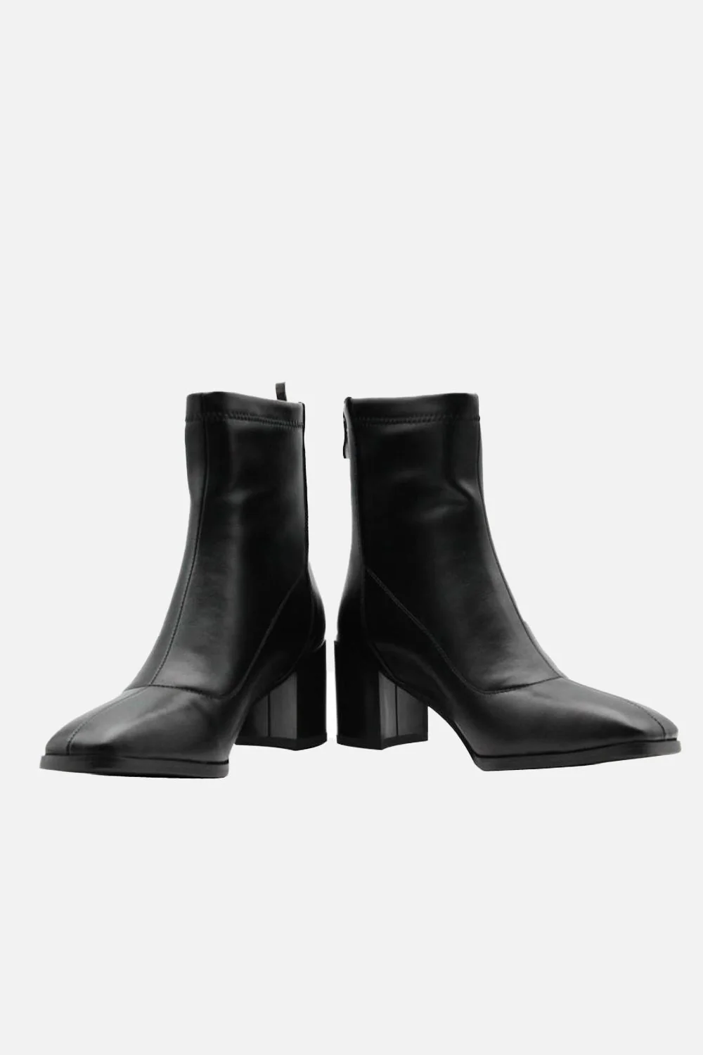 Sarielle Block Heel Back Zip Ankle Boots in Black - Image 2