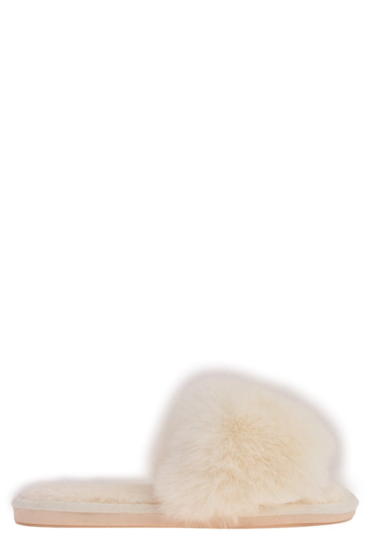 Sasha Fluffy Band Slipper in Cream - Image 5