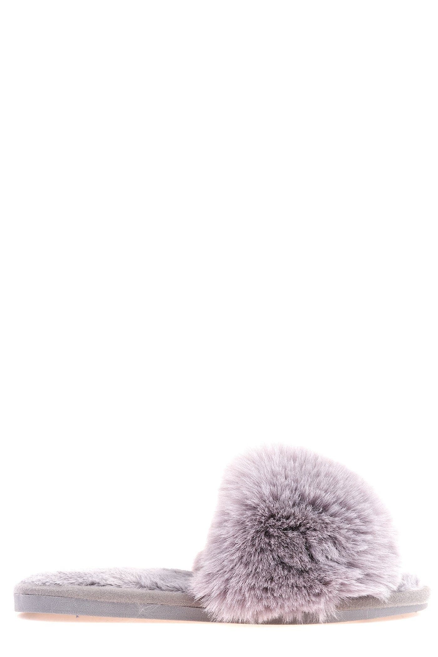 Sasha Fluffy Band Slipper in Grey - Image 5