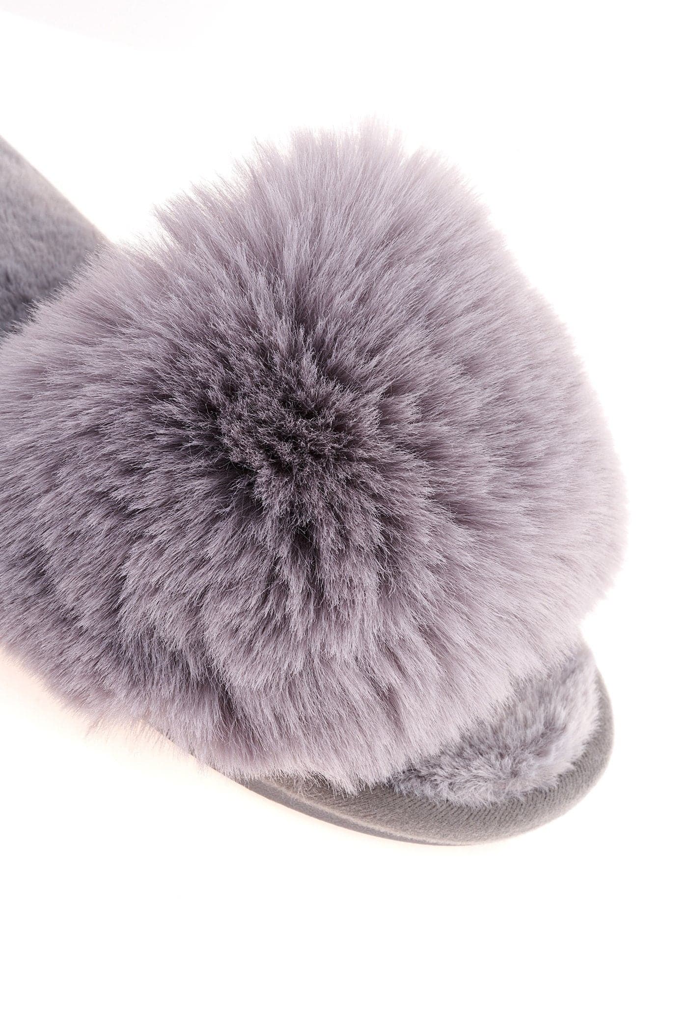 Sasha Fluffy Band Slipper in Grey - Image 6