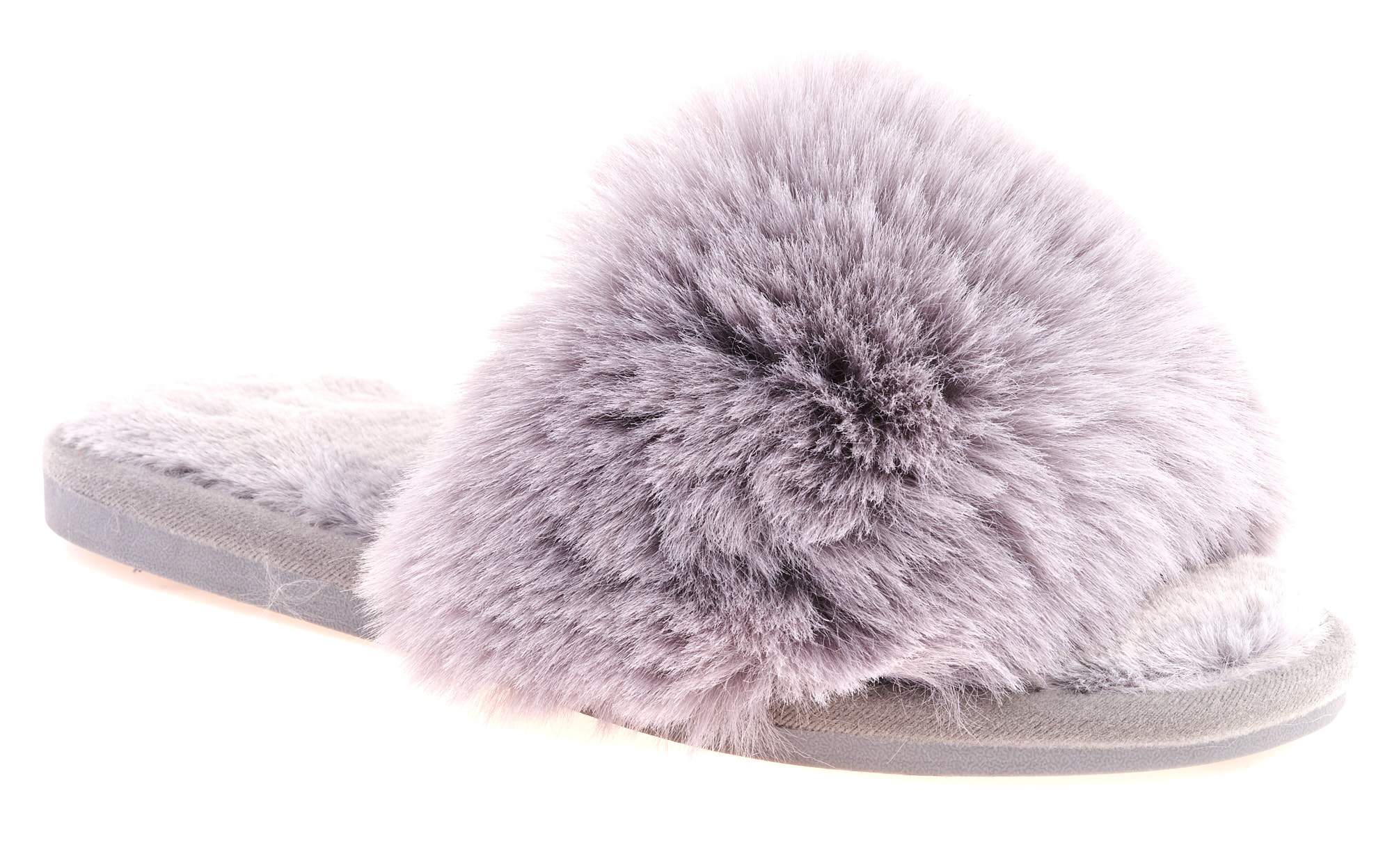 Sasha Fluffy Band Slipper in Grey - Image 7