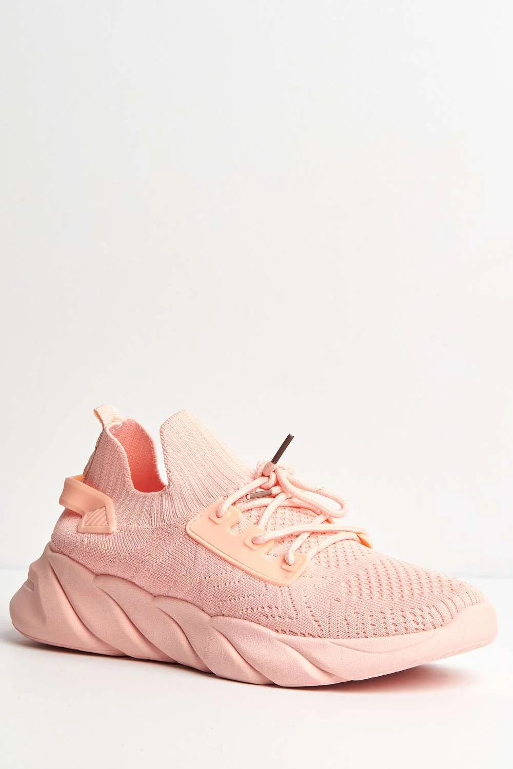 Savi Lace Up Trainers in Pink - Image 4