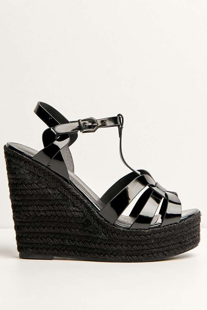 Selene Anklestrap Open Toe Wedge Sandals in Black - Image 4