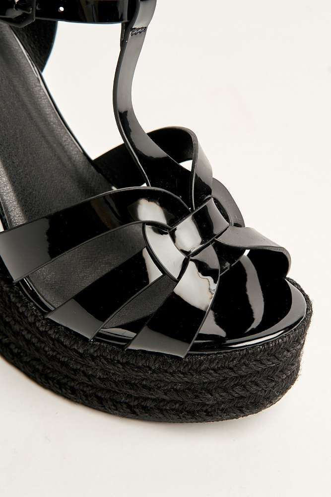 Selene Anklestrap Open Toe Wedge Sandals in Black - Image 6