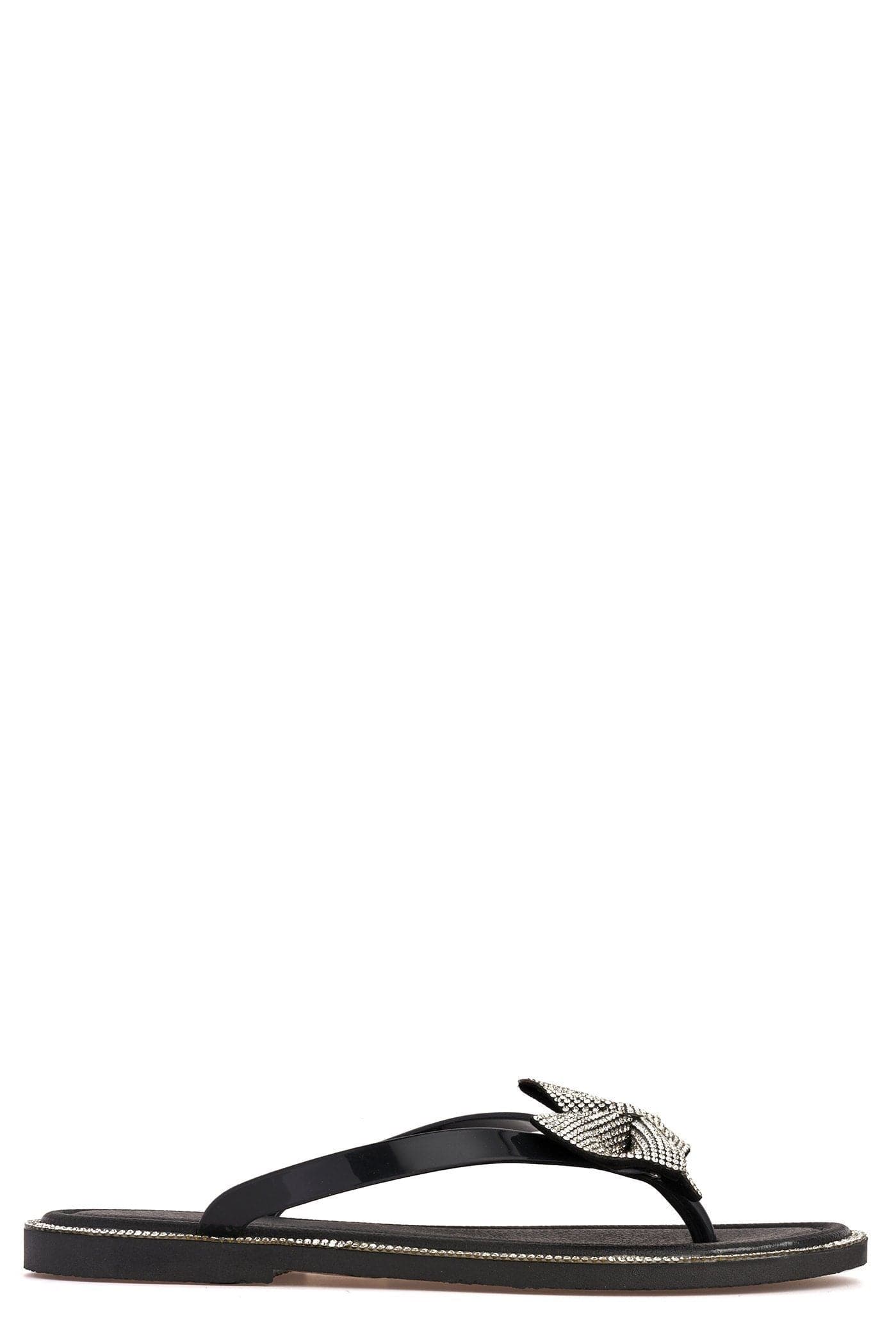 Seychelles Diamante Detail Bow Flip Flop in Black - Image 5