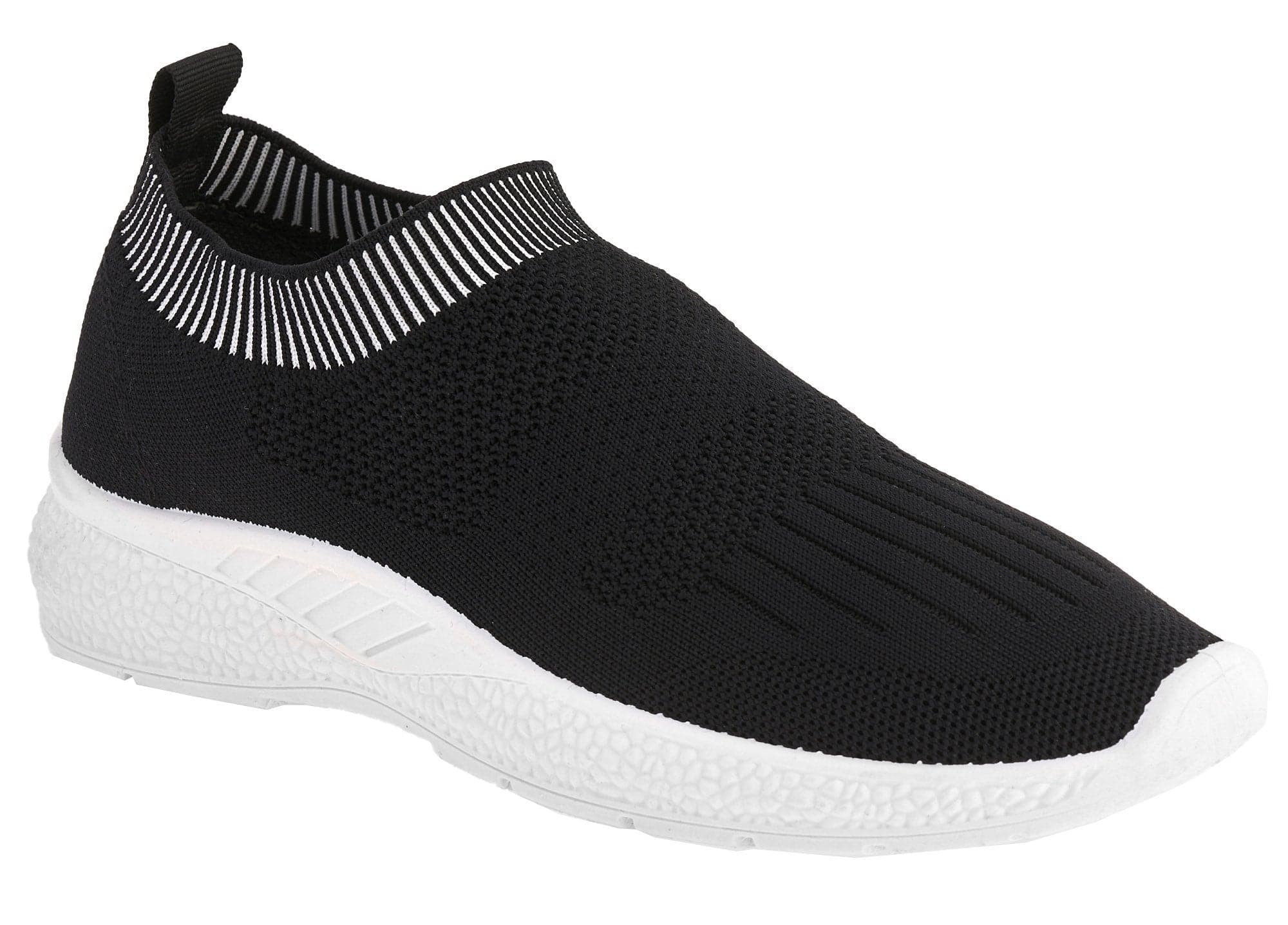 Shaughna Slip On Knitted Trainer in Black - Image 6