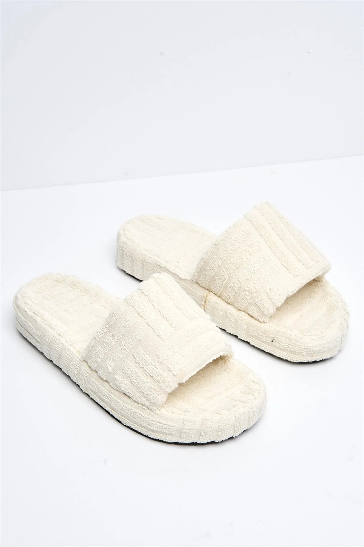 Susie Flatform Slider Terry Towel in Cream - Image 5