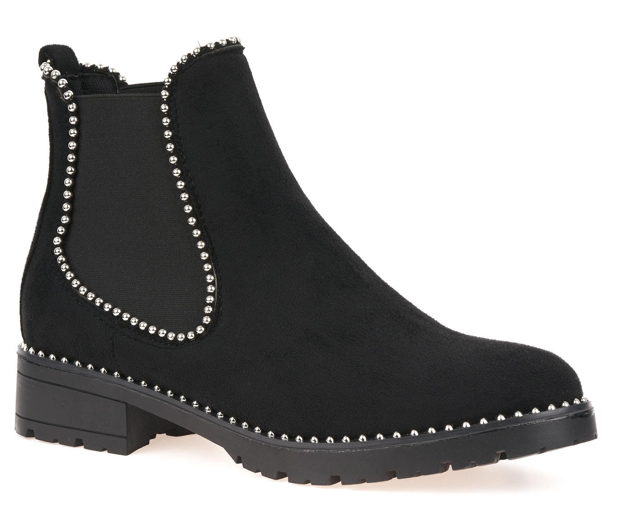 Emma Stud Detailing Sole Ankle Boot in Black Suede - Image 5