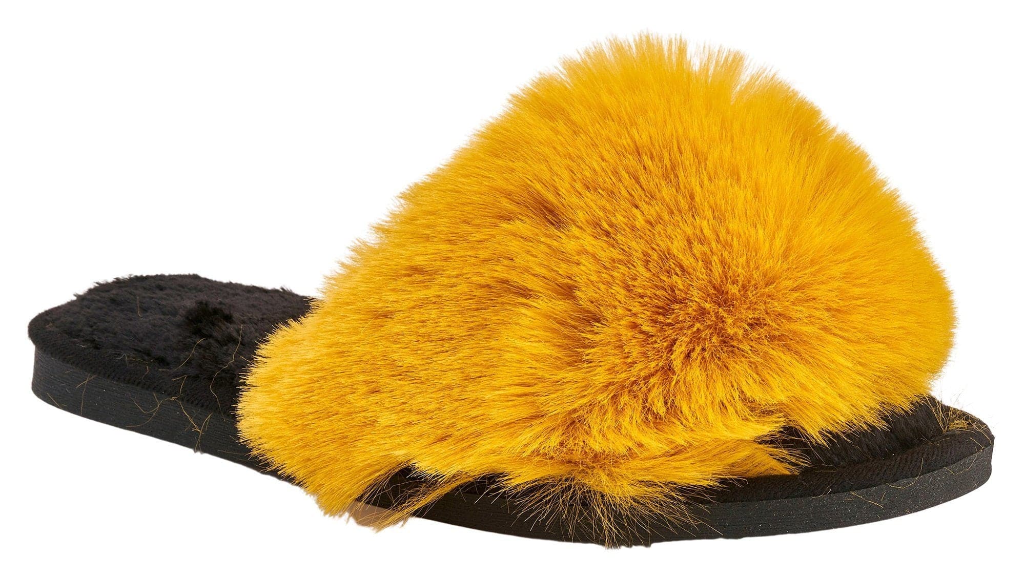Tasha Fluffy Band Slider in Mustard - Image 3