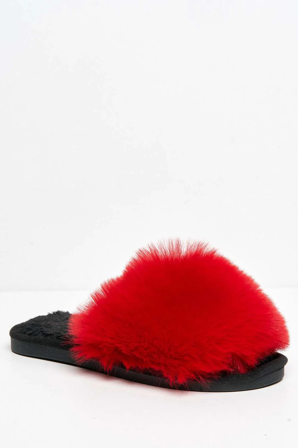 Tasha Fluffy Band Slider in Red - Image 4