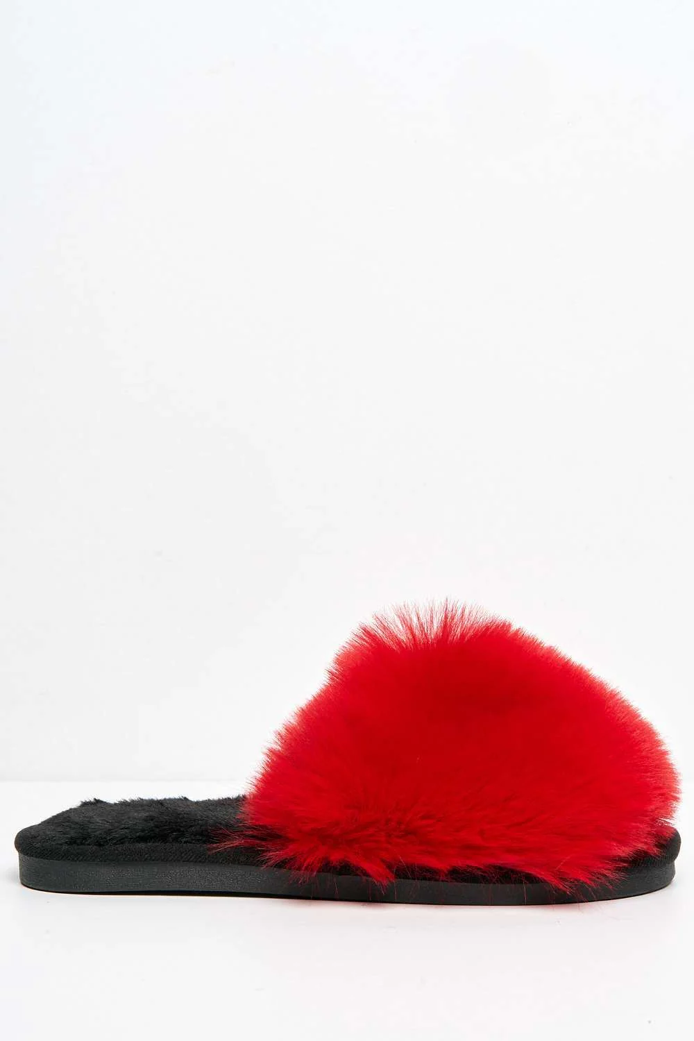Tasha Fluffy Band Slider in Red - Image 5