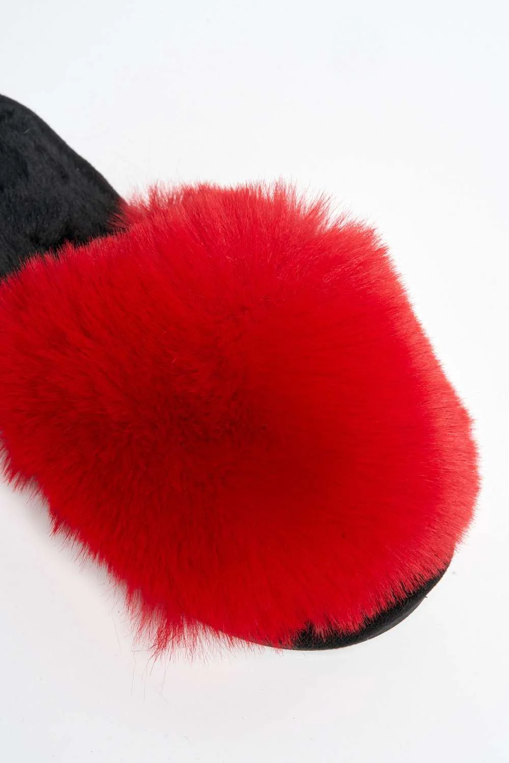 Tasha Fluffy Band Slider in Red - Image 6