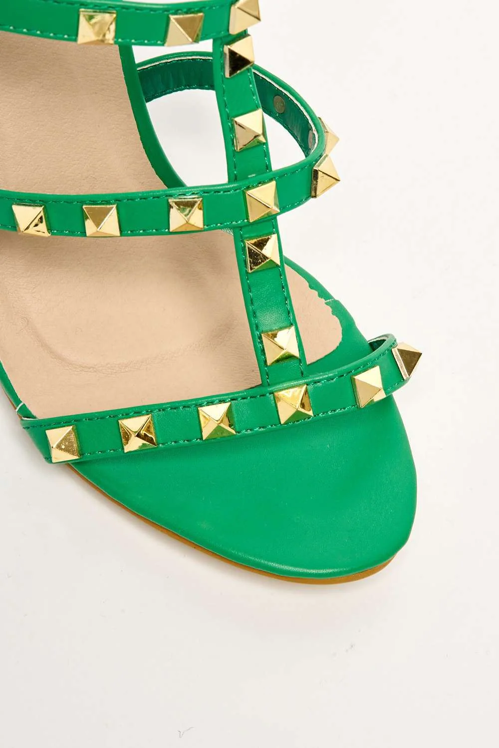 Tessa Studded Strappy High Block Heel Sandal in Green - Image 6