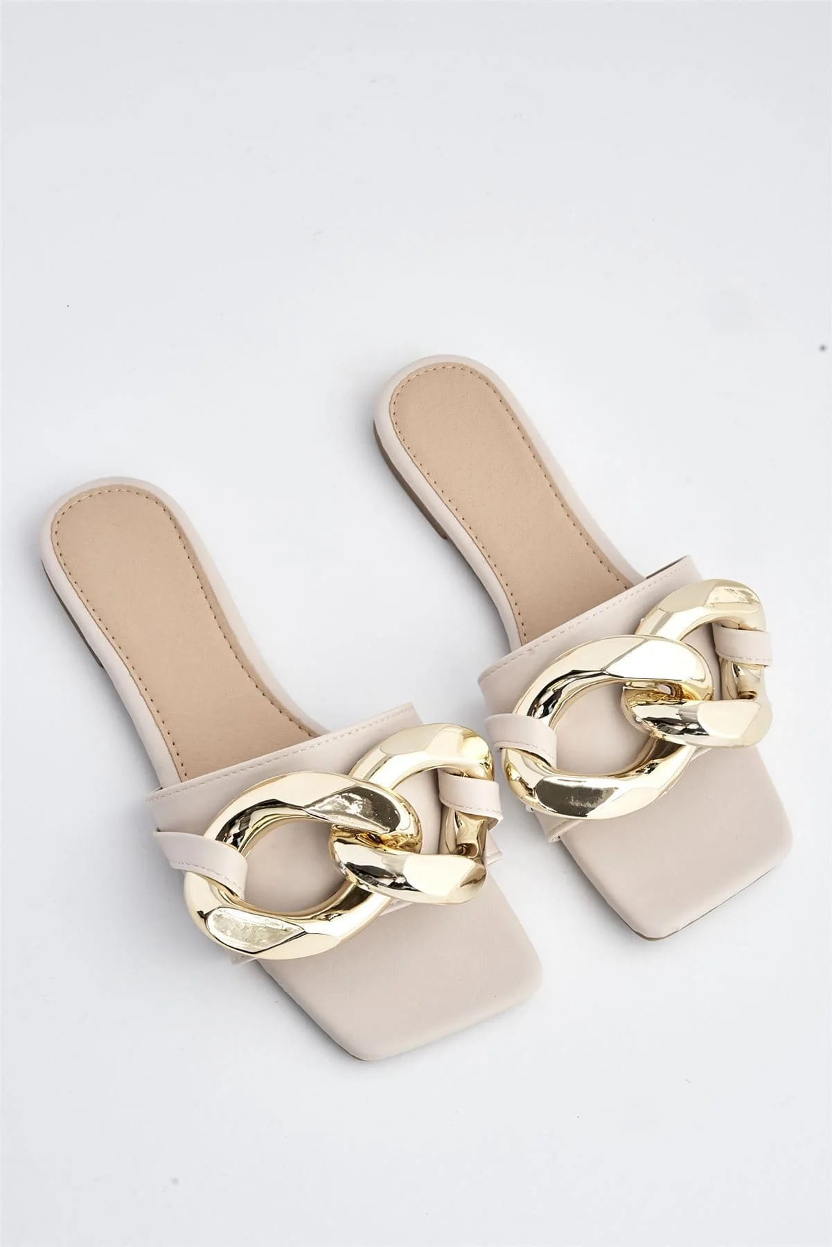 Teva Oversized Chain Flat Sandal in Nude - Image 4