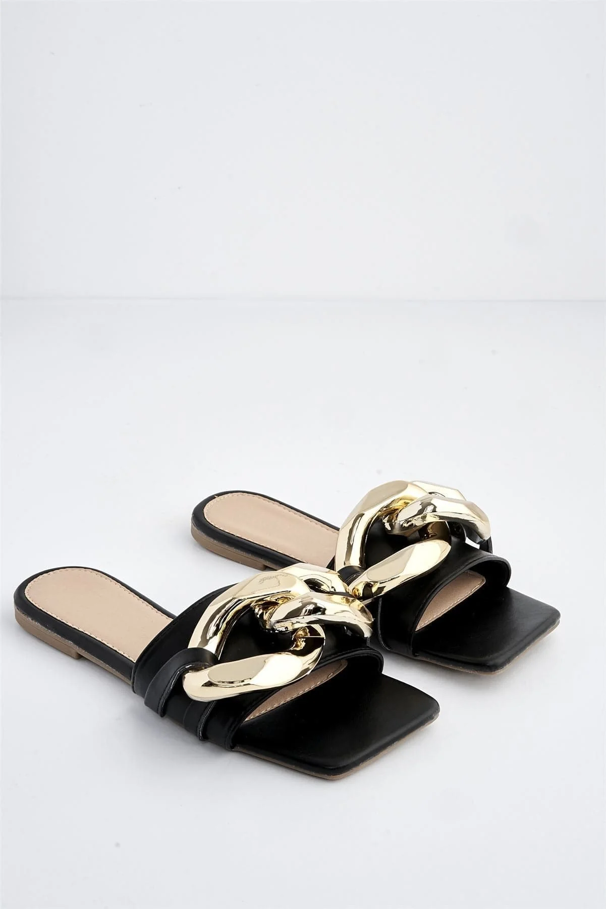 Teva Oversized Chain Flat Sandal in Black - Image 3