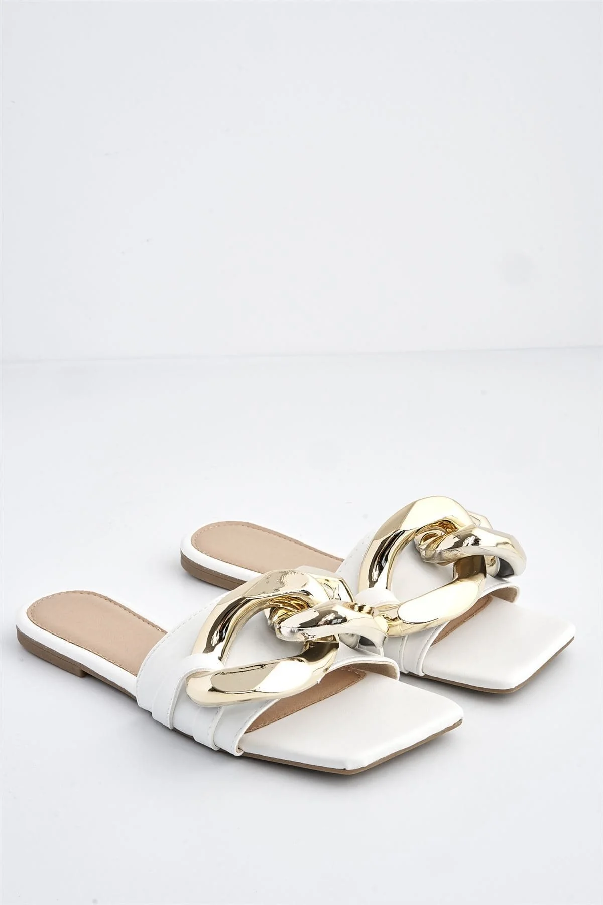Teva Oversized Chain Flat Sandal in White - Image 3