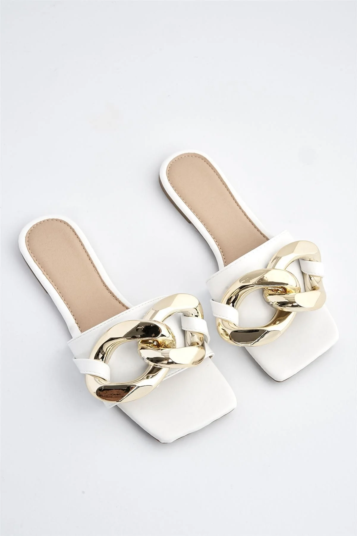 Teva Oversized Chain Flat Sandal in White - Image 4