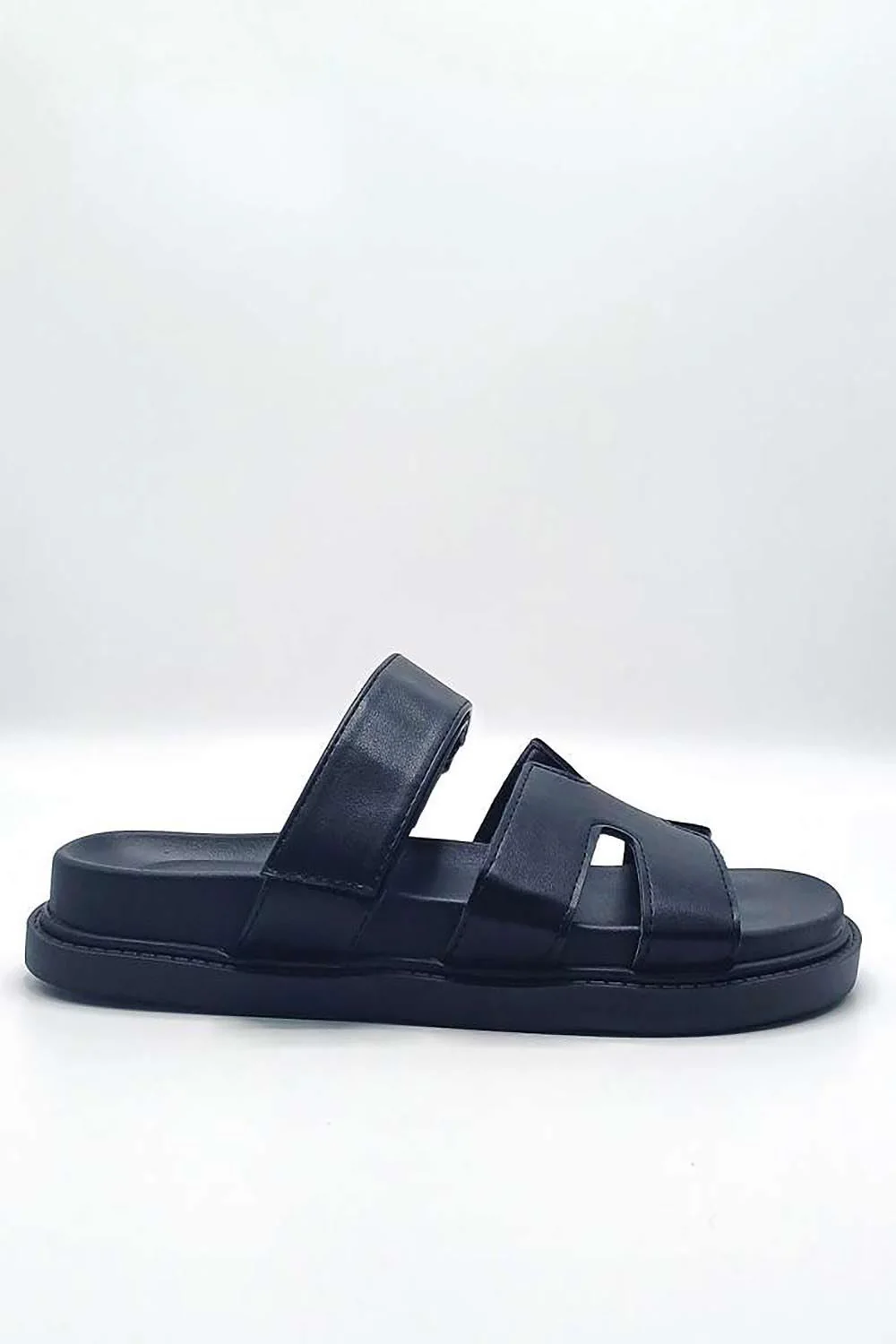 Thalia H Shaped Velcro Strap Flat Slider in Black Matt - Image 3