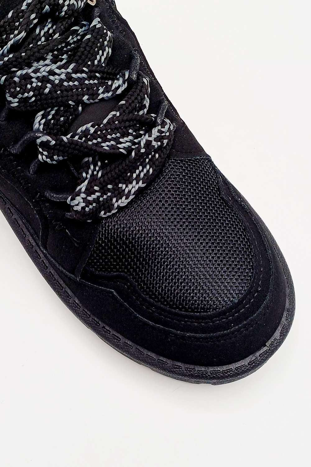 Thea Chunky Lace & Sole Trainers in Black - Image 4