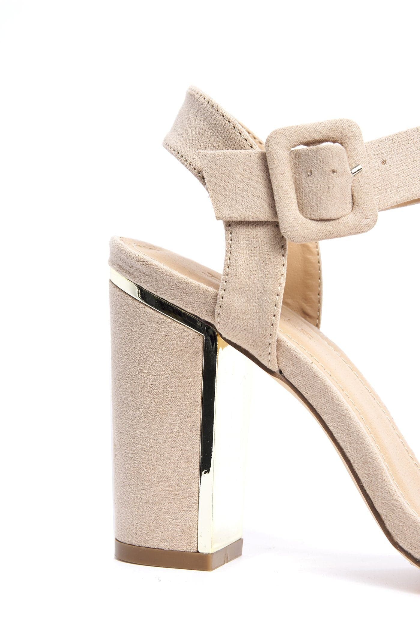 Iraya Thick Anklestrap Block Heel Sandal in Nude - Image 6