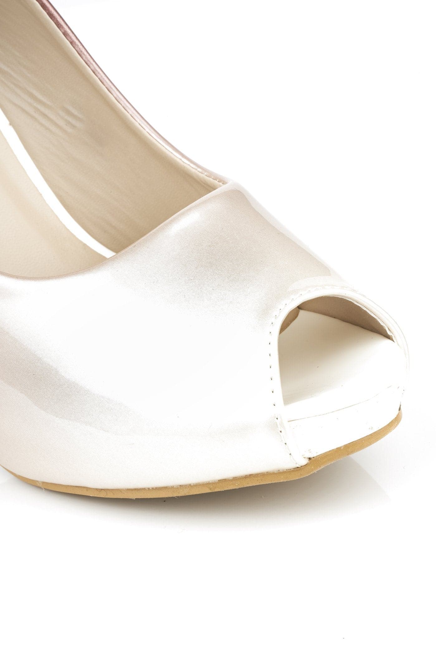 HoneyHoney Two Tone Peeptoe Court Shoe in Beige - Image 5