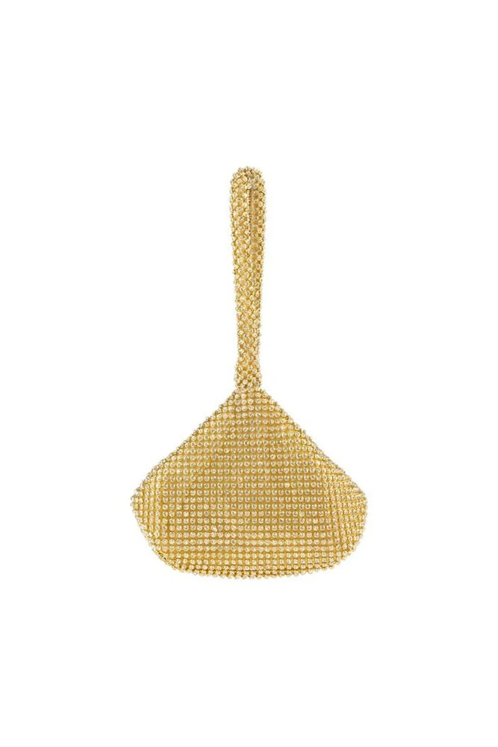 Udaya Iridescent Diamante Pouch Bag in Gold