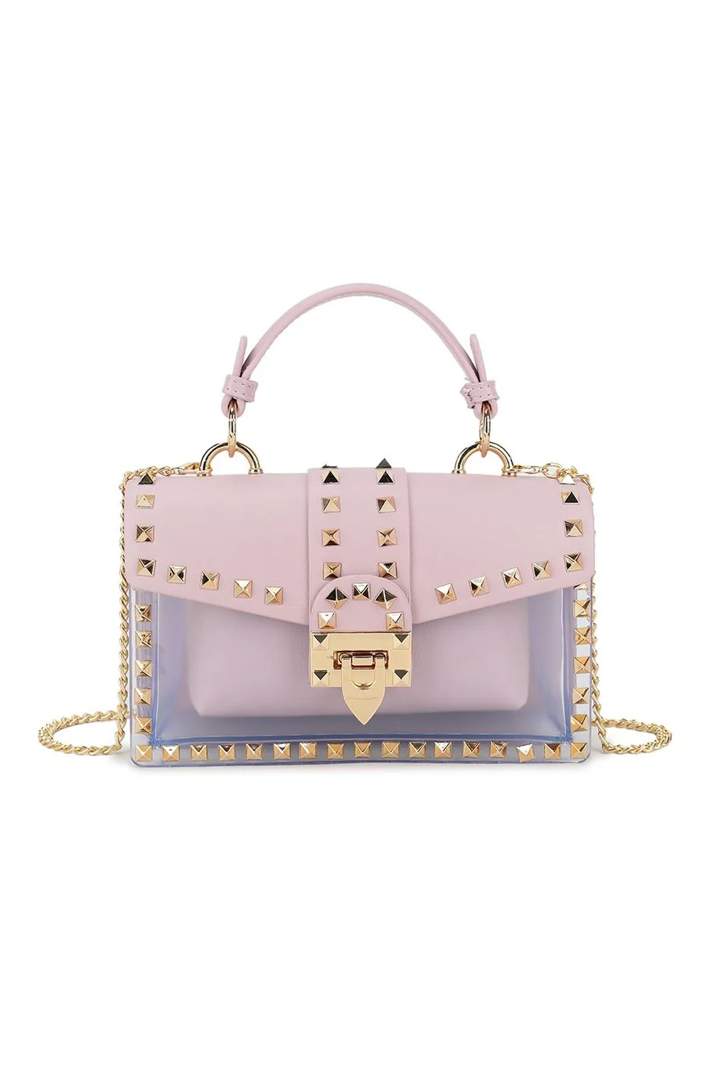 Valli Studded Top Handle Bag in Lilac