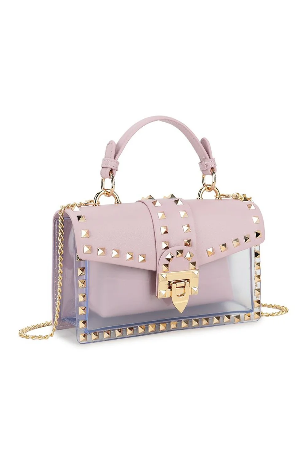 Valli Studded Top Handle Bag in Lilac - Image 2