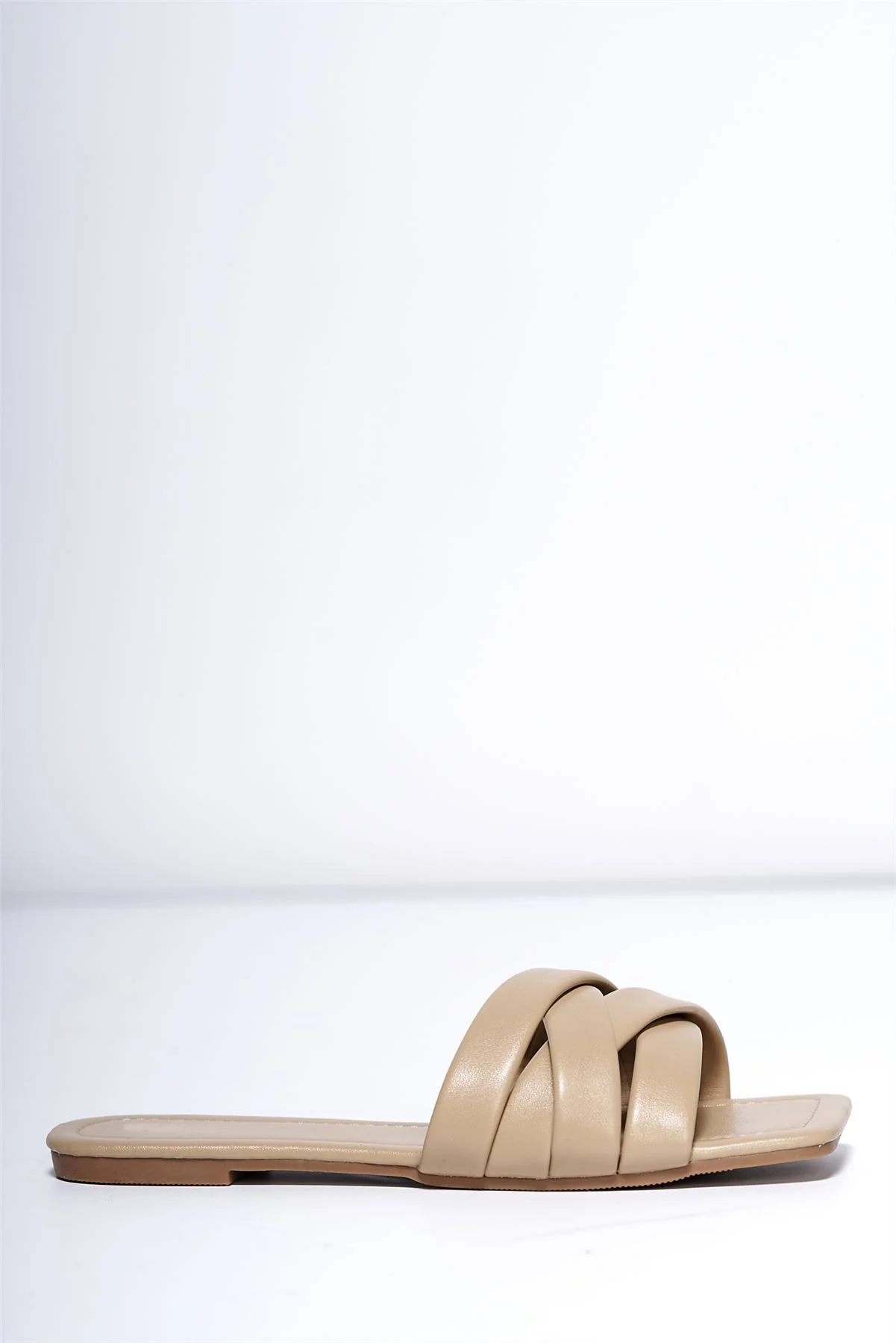 Vie Flat Sandal in Beige - Image 4